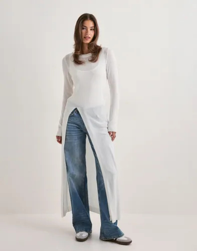 Vero Moda Hvit Vmbenita Ls Long Knit Pullover Exp