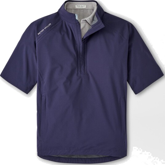 Peter Millar Shield Short Sleeve Rain Shell Blå Golf regnjakke herre Navy XX Large
