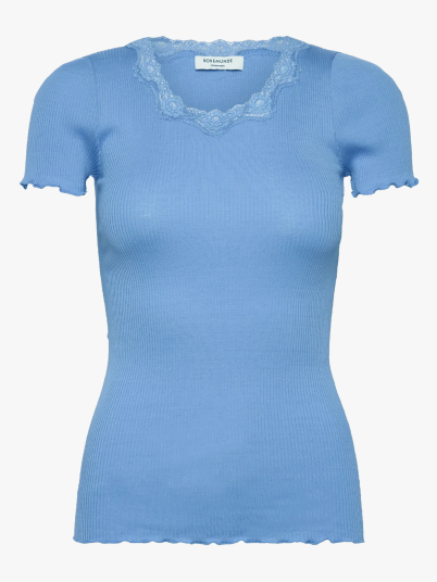 Rosemunde Beatha Short Sleeve Regular O-Neck Lace T-Shirt Blå XL