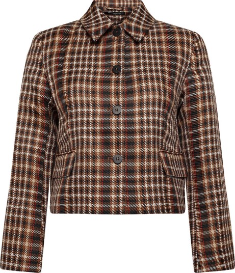 French Connection Tasha Checks Blazer Brown L
