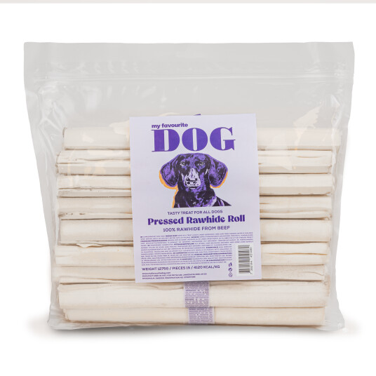 Presset Råhud Tyggerull 25 cm 15-pk til Hund - Hundemat