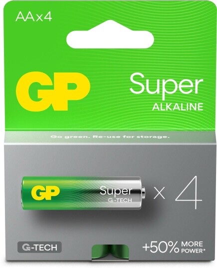 GP Super Alkaline AA 4-pakk Engangsbatteri 1.5V