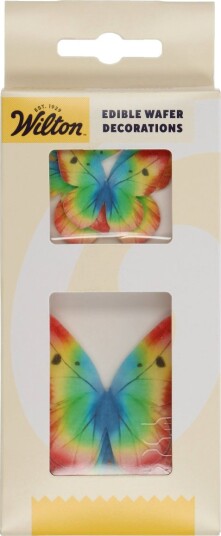 Wilton Spiselig Kakepynt Sommerfugl – Regnbue Pk/8