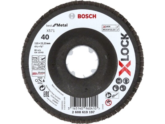 Bosch Accessories 2608619197 Metalskive Til Slibning Diameter 115 Mm Borings Diameter 22.23 Mm 1 Stk