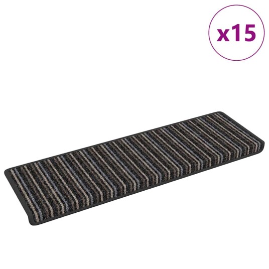  Selvlimende trappematter 15 pcs Antrasitt 65 x 21 x 4 cm