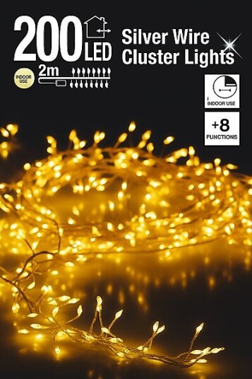 Ki Lyslenke silver wire 200ledlys varmhvit ip44 2m