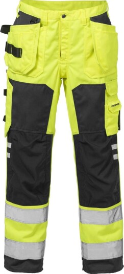 Fristads Hantverkarbyxa 2025 Plu, Klass 2 Varsel Gul/svart C52 Fristads Hantverkarbyxa 2025 Plu, Klass 2 Varsel Gul/svart C52