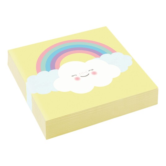 Servietter Rainbow & Cloud Gul 20 pakning