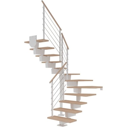 Dolle Dubai U trapp Hvit 9016 design hvitoljeret Eik 90 15 Loddret Høyde 272 336cm