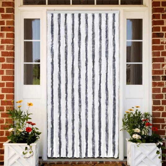 Vidaxl Insektgardin Grå Og Hvit 90x200 Cm Chenille