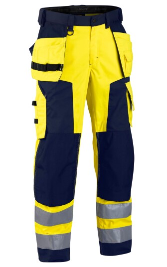 Blåkläder Softshellbukse varsel Gul/marineblå C48