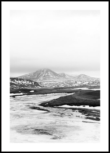 Frozen River Iceland b&w Plakat Plakat / 100x150cm Frozen River Iceland b&w Plakat Plakat / 100x150cm