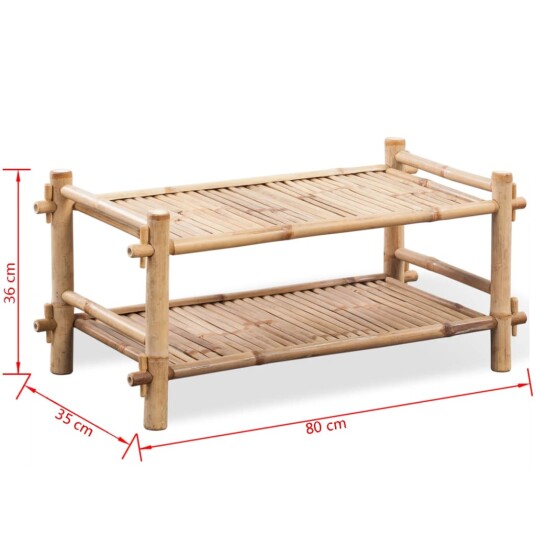 vidaXL Skohylle 2 etasjer bambus vidaXL Skohylle 2 etasjer bambus