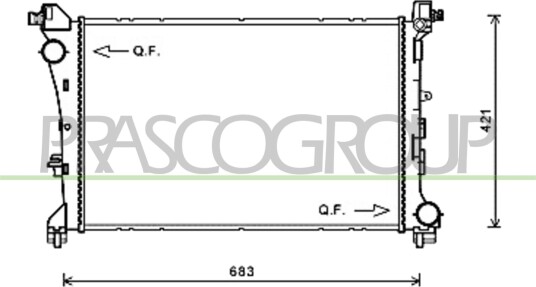 PRASCO FT040R002 Radiator motorkjøling PRASCO FT040R002 Radiator motorkjøling
