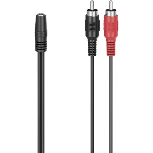 Hama Lydadapter Mini-Phone 3.5 mm til RCA 10 cm Svart