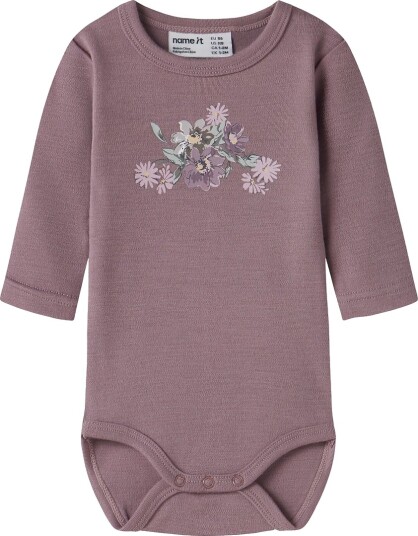 Name It Body I/e Ull NbfWillitus Paddesopp/Flower Bukett Name It 56 Langermet Body Lilla