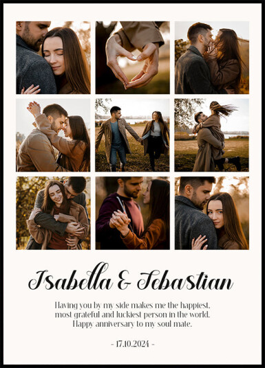 Couple Anniversary Personalized Photo Collage Plakat Plakat / 50x70cm