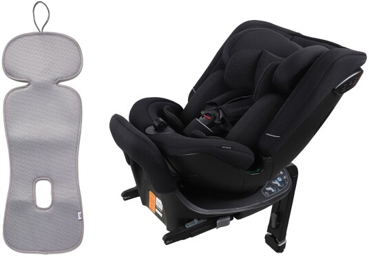 Beemoo Rotate i-Size Vendbar Bilstol inkl. Ventilerende Sittepute Black Stone/Grey