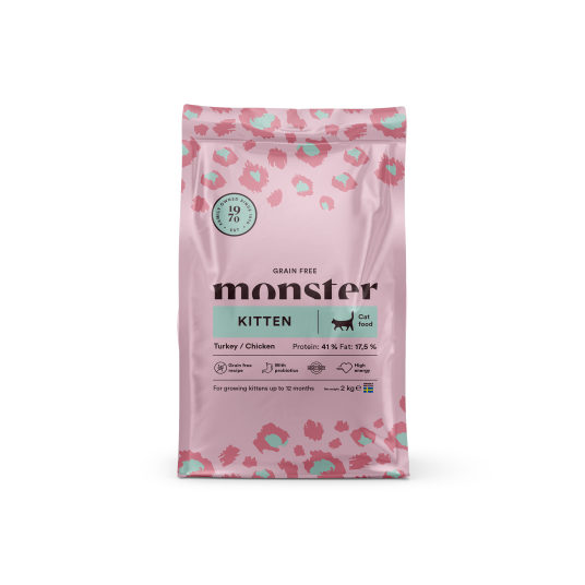 Monster Pet Food Kornfritt Kattemat for Kattunger med Kalkun og Kylling 2 kg Monster Pet Food Kornfritt Kattemat for Kattunger med Kalkun og Kylling 2 kg