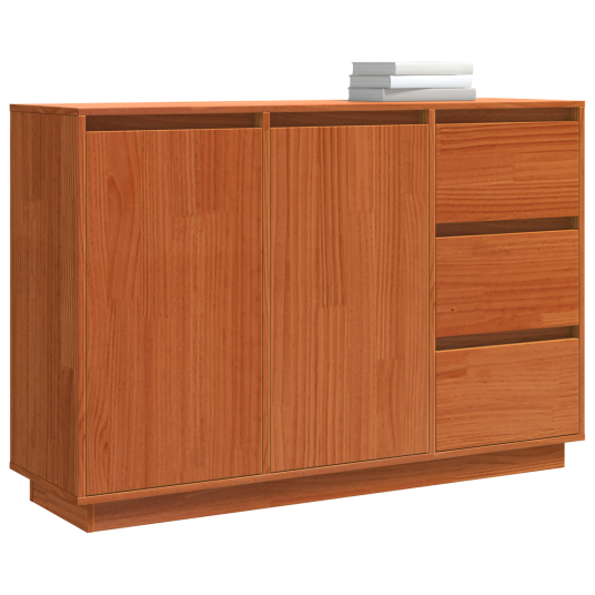 Serviesskap med skuff Brun 111 x 34 x 75 cm Massivt furutre