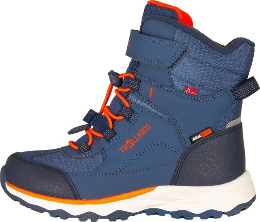 TrollKids Kids Hafjell Winter Boots Xt - NORDIC BLUE/MYSTIC BLUE/FLAME ORANGE - 28