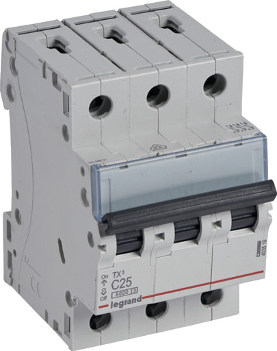 Legrand TX³ MCB automatsikring C25 3P 3M 6/6kA