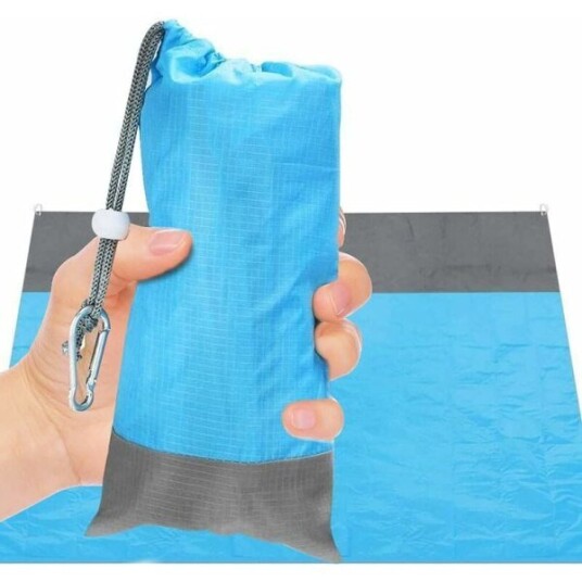 XXL sandfri strandteppe 210 x 200 cm vanntett piknikteppe