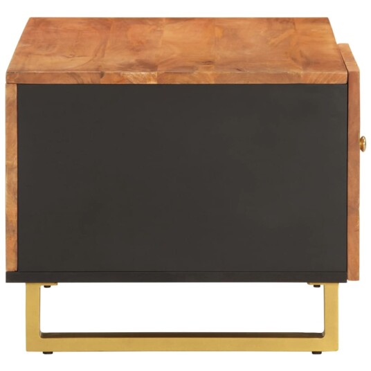 vidaXL Salongbord brun og svart 80x50x40 cm heltre furu