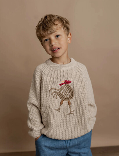 Hanevild Flower Cardigan Beige 68