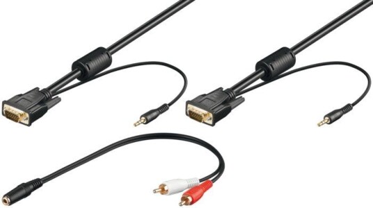 Goobay 3m VGA-kabel med lyd, Svart, FullHD