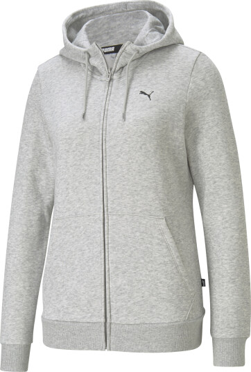 Puma ESS Small Logo Full-Zip Hoodie FL , hettegenser dame L Light Gray Heather-c