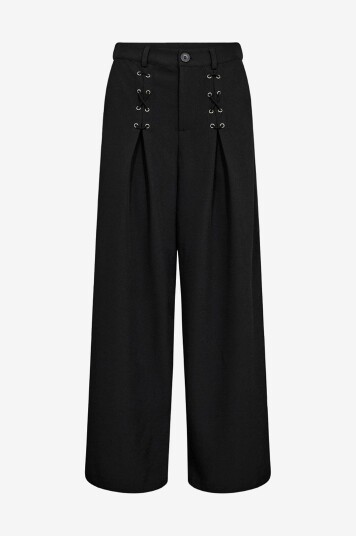co’couture - Bukser LunaCC Eyelet Wide - Svart