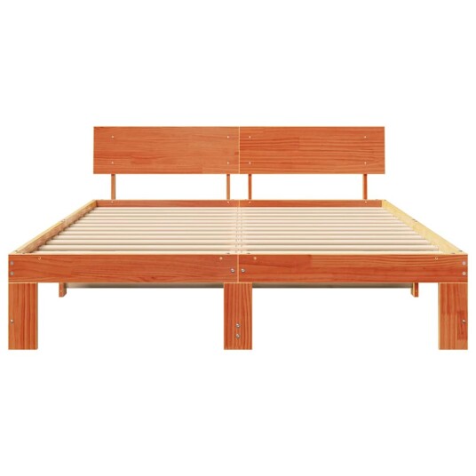  Sengestamme med hodegjerde Brun 150 x 200 cm Massivt furutre