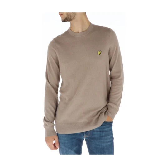 Lyle & Scott Herre Strikkevarer Beige L Lyle & Scott Herre Strikkevarer Beige L