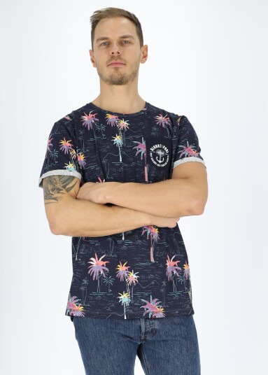 Blount & Pool Tropical Pocket Tee Navy Sea Palm Xl Strandklær