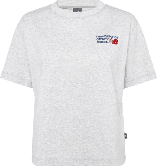 New Balance Athletics Premium Logo Hip Length Relaxed T Shirt Grey XL