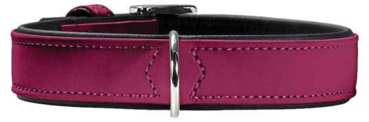 Hundehalsbånd Softie Kunstskinn Bringebær/Svart XS-S 40cm
