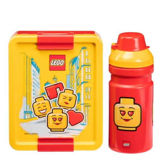 LEGO® Lunsjsett ikonisk jente rød/gul LEGO® Lunsjsett ikonisk jente rød/gul