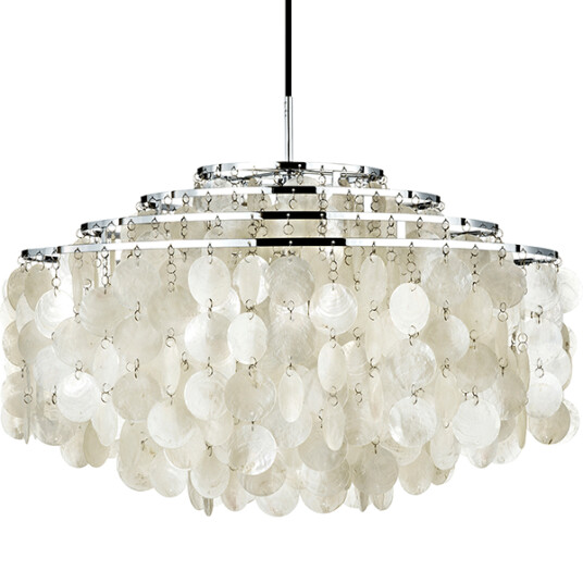 Verner Panton Fun 10DM Taklampe Krom & Perlemor