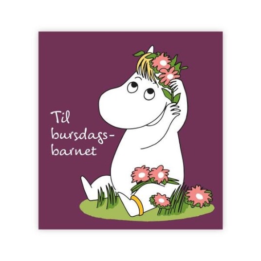 Mummi - Mummi kort dobbelt Bursdagsbarnet lilla