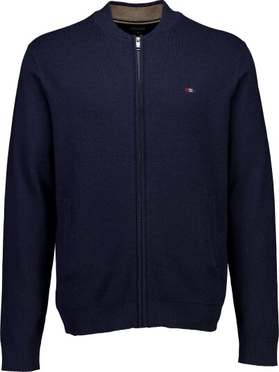 Bison Baseball Cardigang Structure Knit NAVY MEL XL