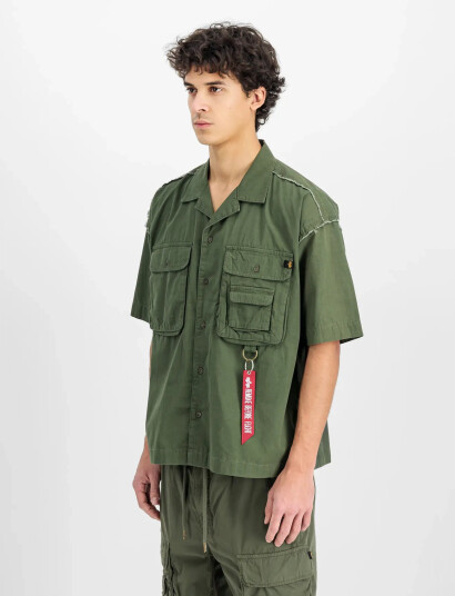 Alpha Industries Aloha Safari Shirt - Khaki green - XL