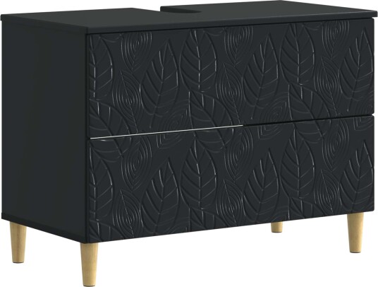 vidaXL Baderomsvaskeskap DELFT Svart 82 x 41 x 59 cm Konstruert tre