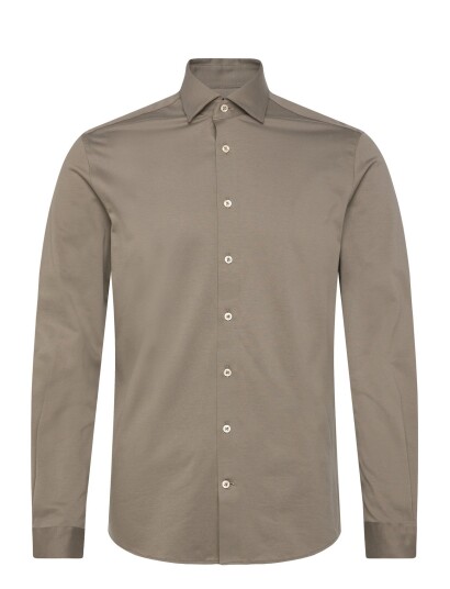 Lindbergh Black Superflex Knitted Shirt L/S   Khaki green   XXL