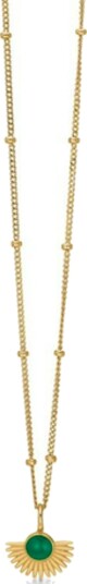 Enamel Copenhagen Soleil necklace Petrol Green Gullfarge 450 mm