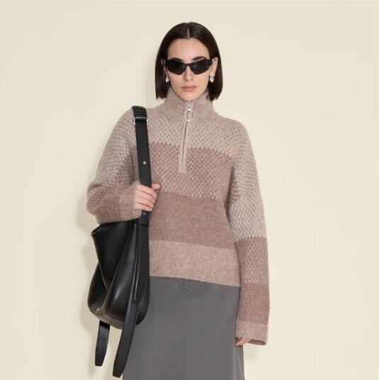 Holzweiler Tine Half Zip Burgundy