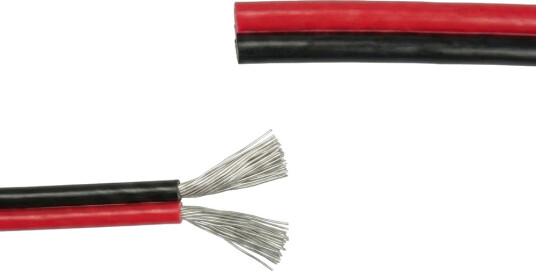 20m 1,2mm² kabel rød/svart   2 leder 16AWG 12V 24V til LED strip