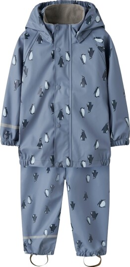 Name It Regntøy m. Seler PU NmmDry10 Country Blue m. Pingv Name It 3 år (98) Regntøy Blå Grå Lyseblå
