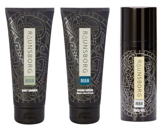 Raunsborg  Man Viking Repair Hand & Body Cream 200 ml +Body Shower 200 ml + Face Gel 80 ml