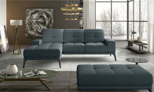 Hjørnesofa Eltap Torrense 265x175x98 cm Grande 75 Blå Venstre